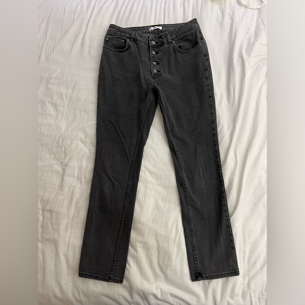Annie Bing Charcoal Grey Mid-Rise Skinny Leg Jeans Size 30